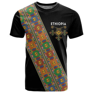 Ethiopia Saba Kemis Sash Style T shirt Black Color