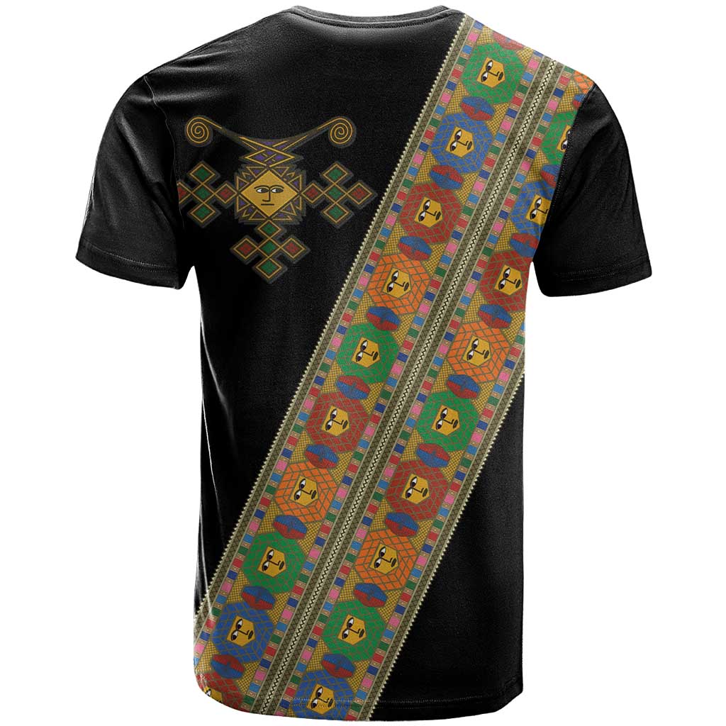 Ethiopia Saba Kemis Sash Style T shirt Black Color
