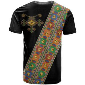 Ethiopia Saba Kemis Sash Style T shirt Black Color