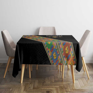 Ethiopia Saba Kemis Sash Style Tablecloth Black Color