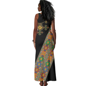 Ethiopia Saba Kemis Sash Style Tank Maxi Dress Black Color