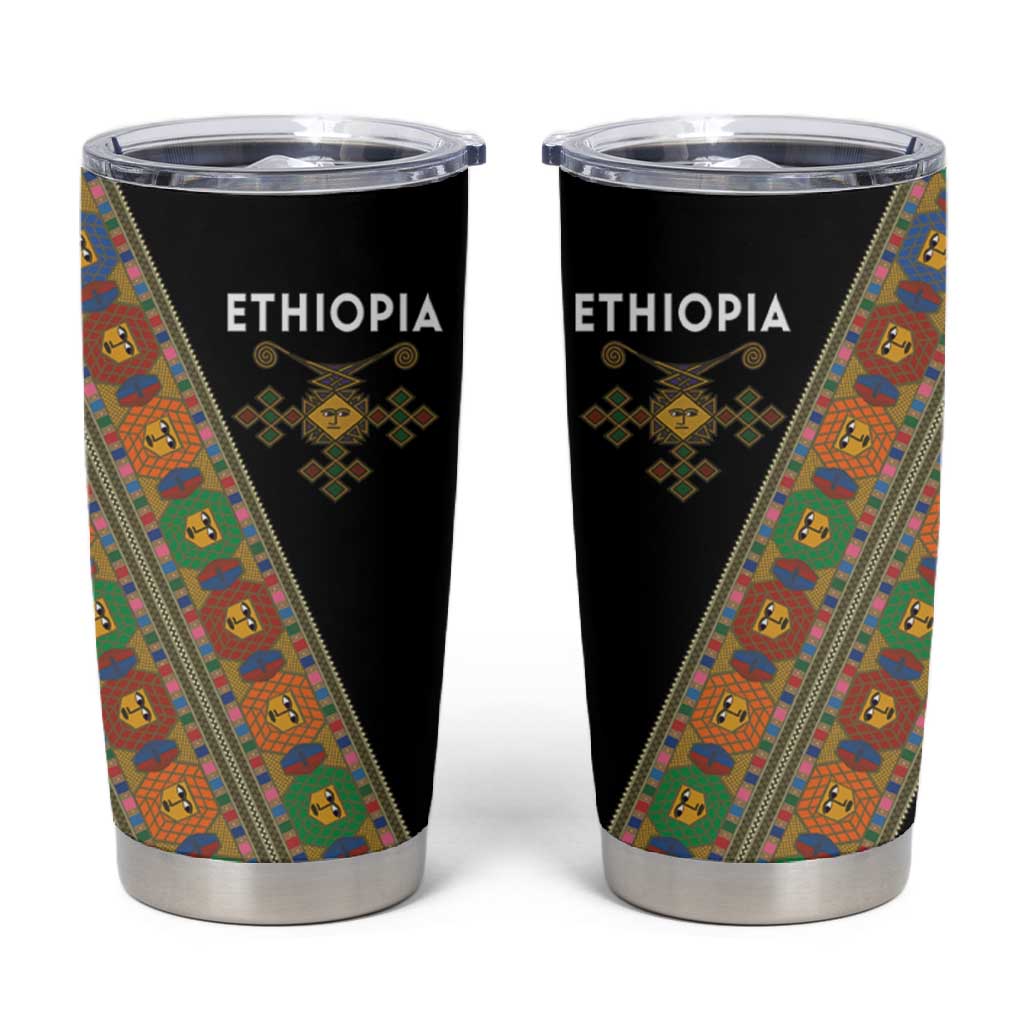 Ethiopia Saba Kemis Sash Style Tumbler Cup Black Color