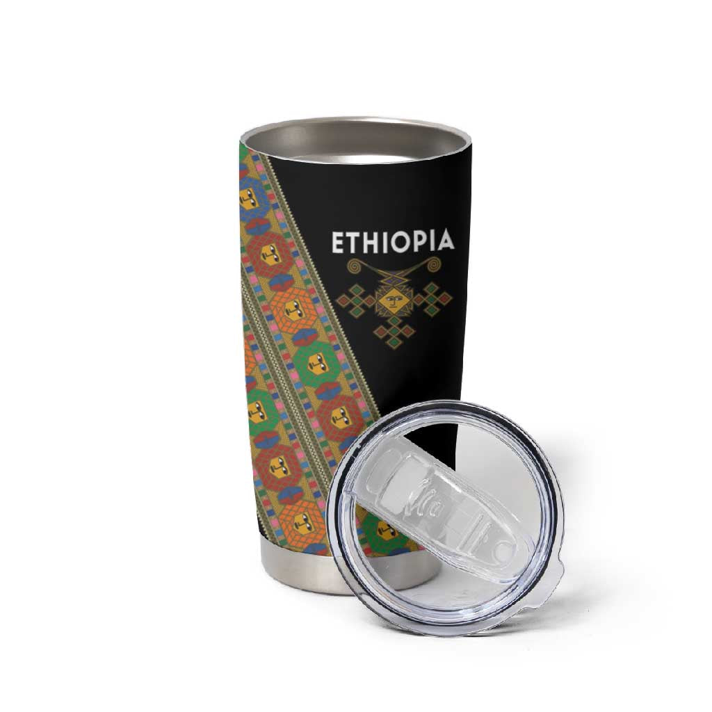 Ethiopia Saba Kemis Sash Style Tumbler Cup Black Color