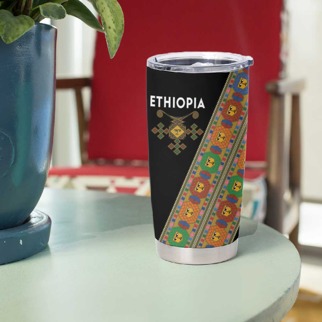 Ethiopia Saba Kemis Sash Style Tumbler Cup Black Color