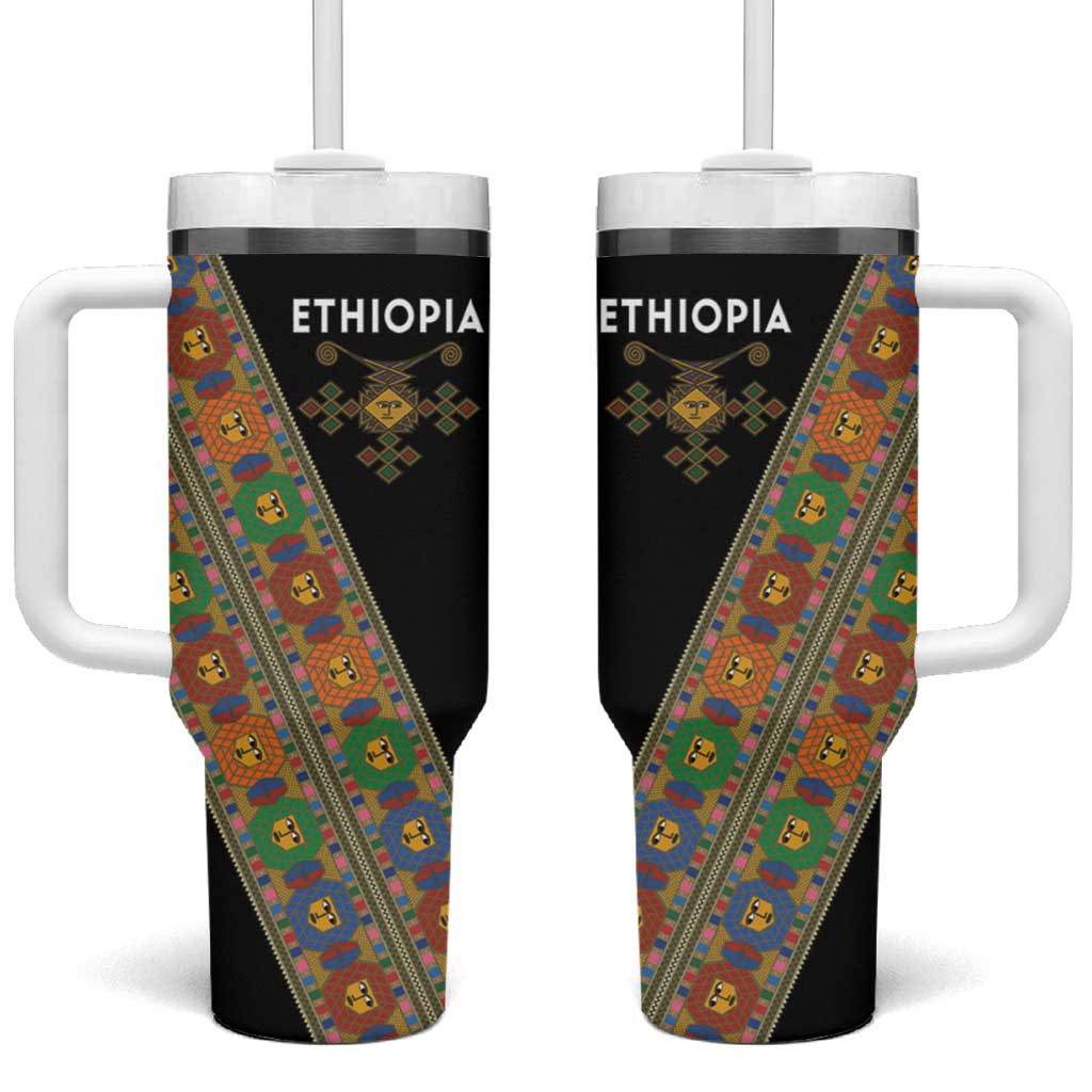 Ethiopia Saba Kemis Sash Style Tumbler With Handle Black Color