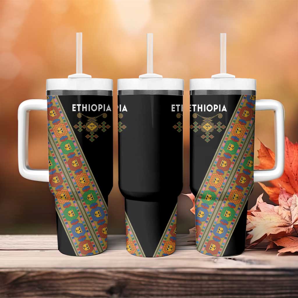 Ethiopia Saba Kemis Sash Style Tumbler With Handle Black Color