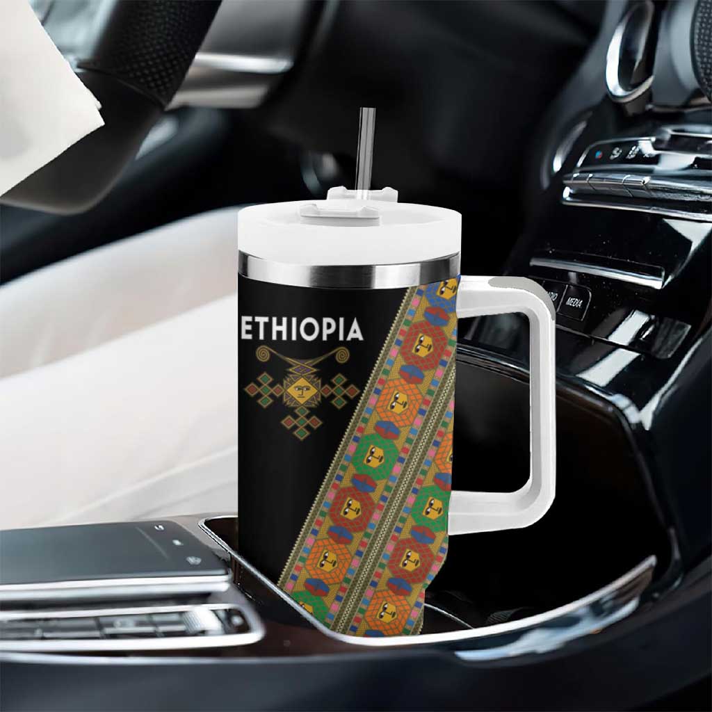Ethiopia Saba Kemis Sash Style Tumbler With Handle Black Color