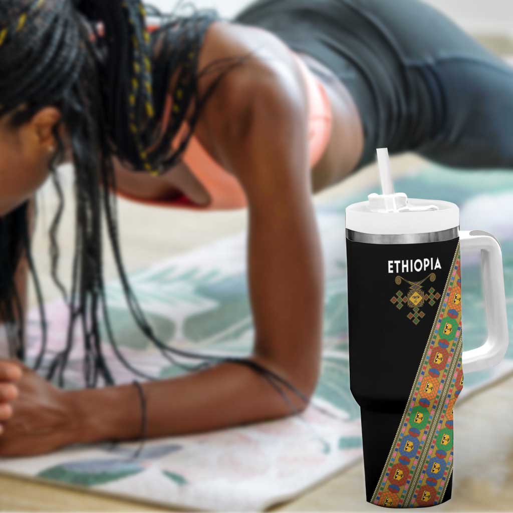 Ethiopia Saba Kemis Sash Style Tumbler With Handle Black Color