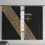 Ethiopia Saba Kemis Sash Style Window Curtain Black Color