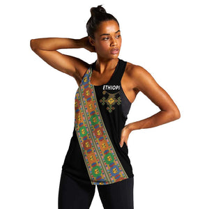 Ethiopia Saba Kemis Sash Style Women Racerback Tank Black Color