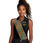 Ethiopia Saba Kemis Sash Style Women Sleeveless Polo Shirt Black Color