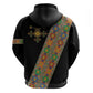 Ethiopia Saba Kemis Sash Style Zip Hoodie Black Color