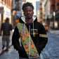 Ethiopia Saba Kemis Sash Style Zip Hoodie Black Color