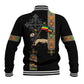 Ethiopia Saba Kemis Baseball Jacket Lion Of Judah Black Color