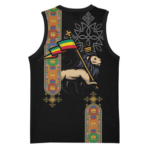 Ethiopia Saba Kemis Basketball Jersey Lion Of Judah Black Color - African Pride
