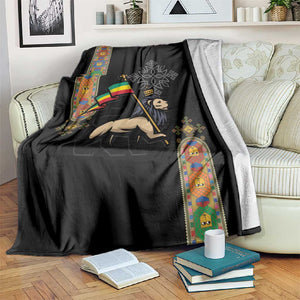 Ethiopia Saba Kemis Blanket Lion Of Judah Black Color