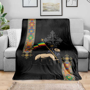Ethiopia Saba Kemis Blanket Lion Of Judah Black Color