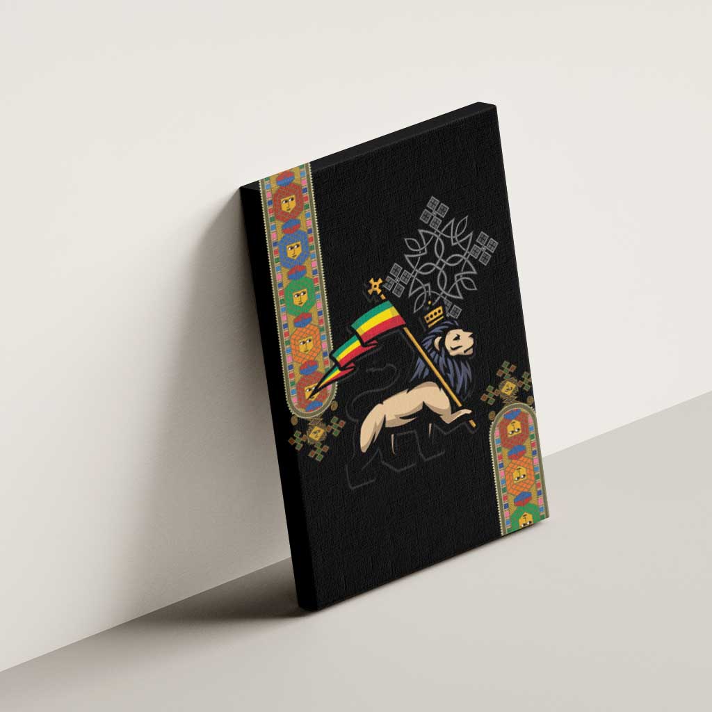 Ethiopia Saba Kemis Canvas Wall Art Lion Of Judah Black Color