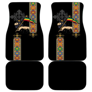 Ethiopia Saba Kemis Car Mats Lion Of Judah Black Color