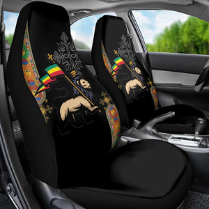 Ethiopia Saba Kemis Car Seat Cover Lion Of Judah Black Color