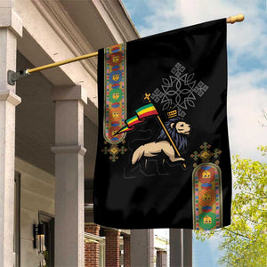 Ethiopia Saba Kemis Garden Flag Lion Of Judah Black Color