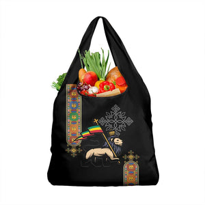 Ethiopia Saba Kemis Grocery Bag Lion Of Judah Black Color