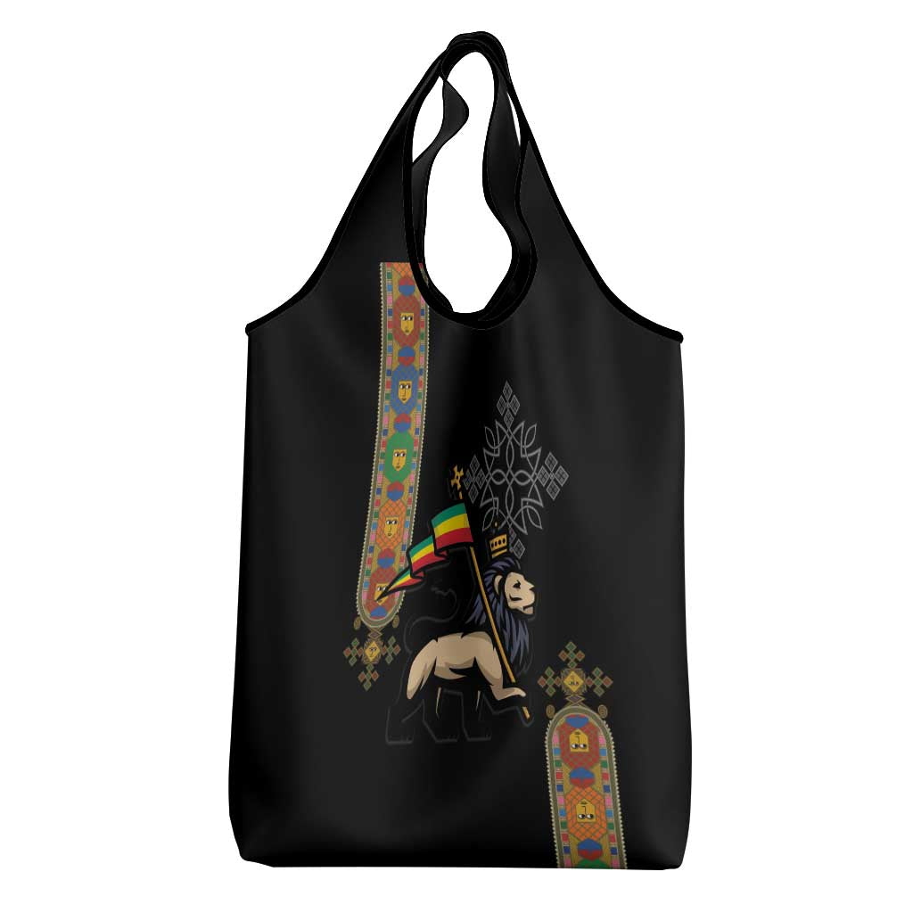 Ethiopia Saba Kemis Grocery Bag Lion Of Judah Black Color