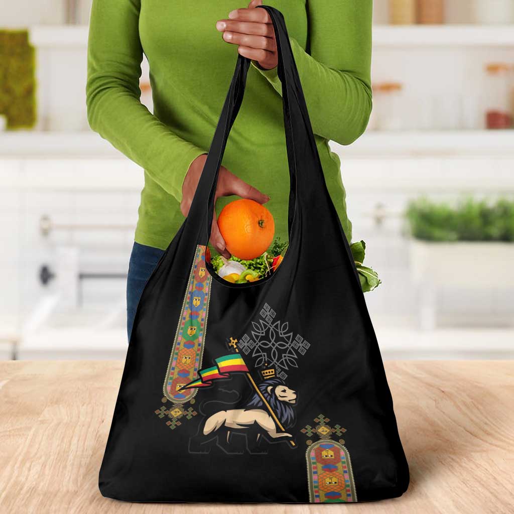 Ethiopia Saba Kemis Grocery Bag Lion Of Judah Black Color