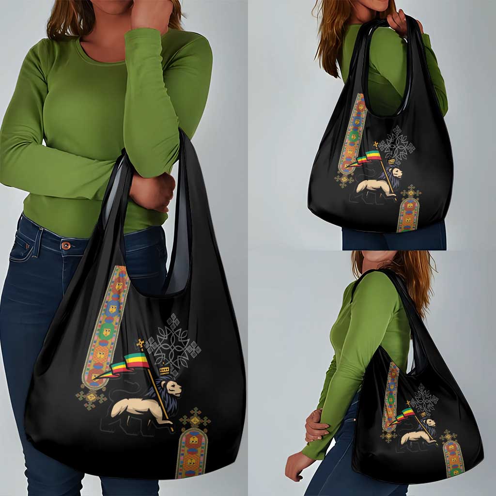 Ethiopia Saba Kemis Grocery Bag Lion Of Judah Black Color
