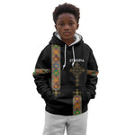 Ethiopia Saba Kemis Kid Hoodie Lion Of Judah Black Color
