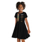 Ethiopia Saba Kemis Kid Short Sleeve Dress Lion Of Judah Black Color