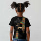 Ethiopia Saba Kemis Kid T shirt Lion Of Judah Black Color