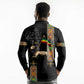 Ethiopia Saba Kemis Long Sleeve Polo Shirt Lion Of Judah Black Color