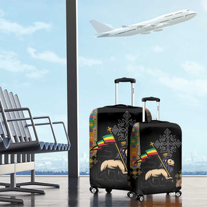 Ethiopia Saba Kemis Luggage Cover Lion Of Judah Black Color
