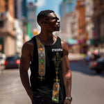Ethiopia Saba Kemis Men Tank Top Lion Of Judah Black Color