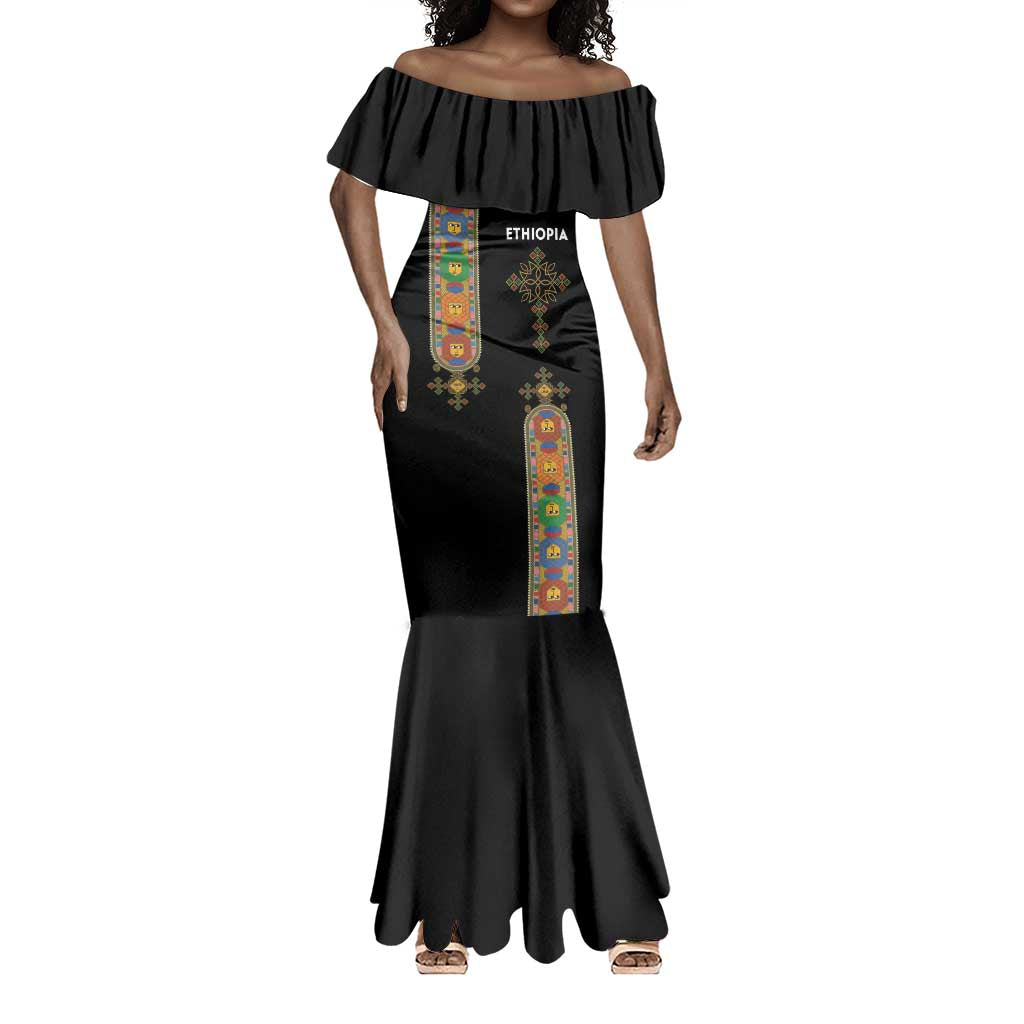 Ethiopia Saba Kemis Mermaid Dress Lion Of Judah Black Color