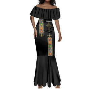 Ethiopia Saba Kemis Mermaid Dress Lion Of Judah Black Color