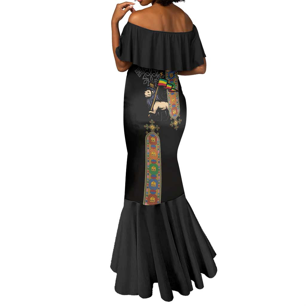 Ethiopia Saba Kemis Mermaid Dress Lion Of Judah Black Color