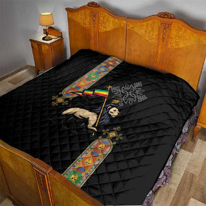Ethiopia Saba Kemis Quilt Lion Of Judah Black Color