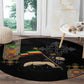 Ethiopia Saba Kemis Round Carpet Lion Of Judah Black Color