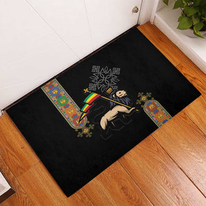 Ethiopia Saba Kemis Rubber Doormat Lion Of Judah Black Color