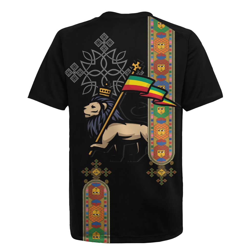 Ethiopia Saba Kemis Rugby Jersey Lion Of Judah Black Color