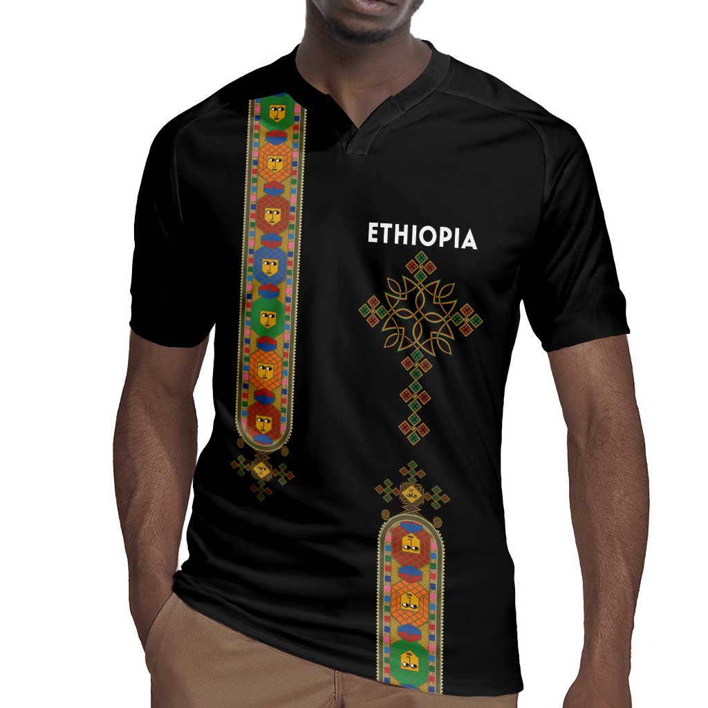 Ethiopia Saba Kemis Rugby Jersey Lion Of Judah Black Color