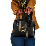 Ethiopia Saba Kemis Shoulder Handbag Lion Of Judah Black Color