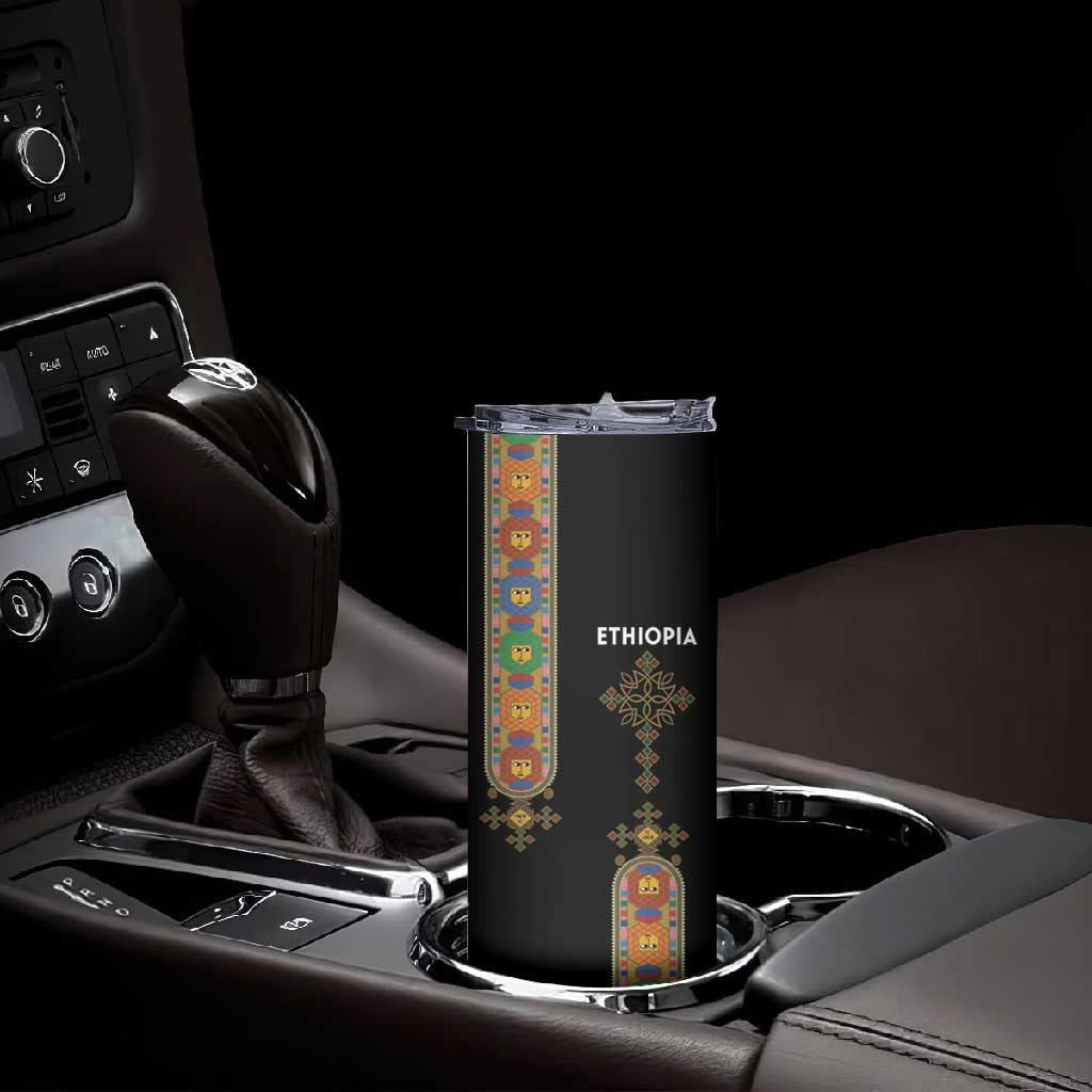 Ethiopia Saba Kemis Skinny Tumbler Lion Of Judah Black Color