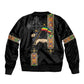 Ethiopia Saba Kemis Sleeve Zip Bomber Jacket Lion Of Judah Black Color