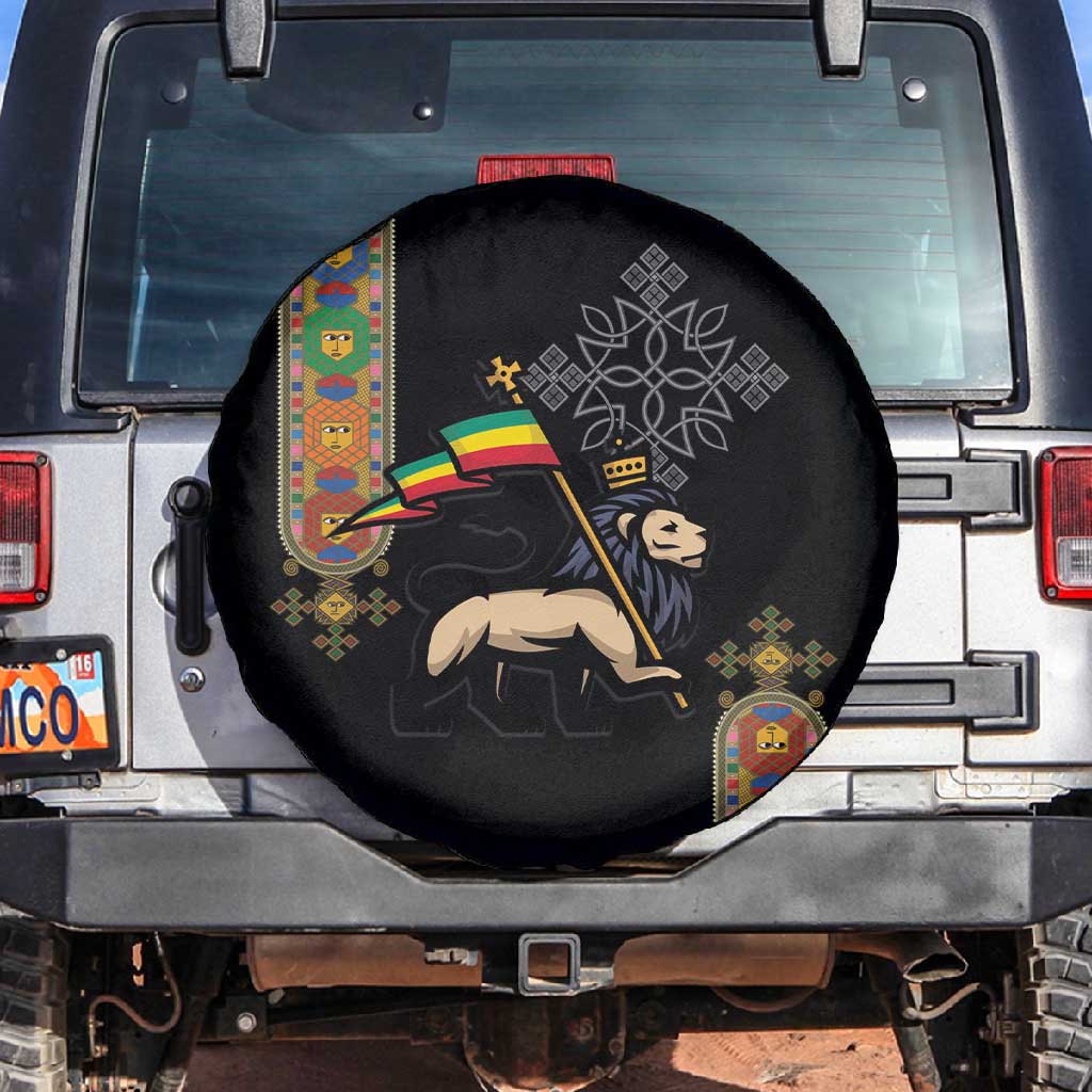 Ethiopia Saba Kemis Spare Tire Cover Lion Of Judah Black Color