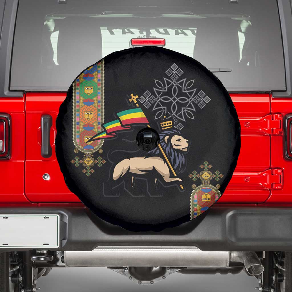 Ethiopia Saba Kemis Spare Tire Cover Lion Of Judah Black Color