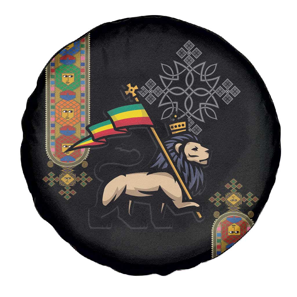 Ethiopia Saba Kemis Spare Tire Cover Lion Of Judah Black Color