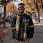Ethiopia Saba Kemis Sweatshirt Lion Of Judah Black Color